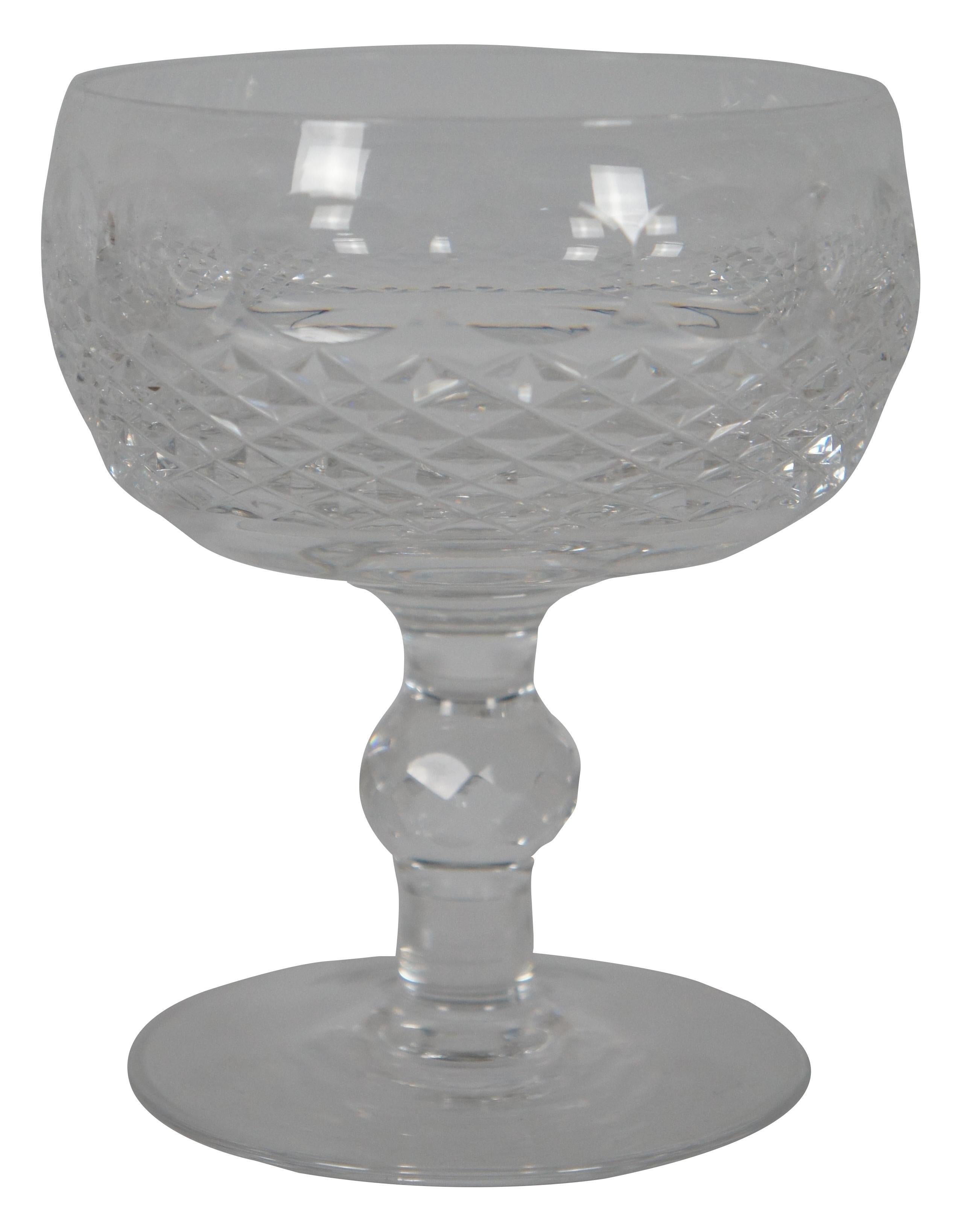 10 Vtg Waterford Crystal Colleen Short Stem Sherbet Champagne Goblet Glasses In Good Condition In Dayton, OH