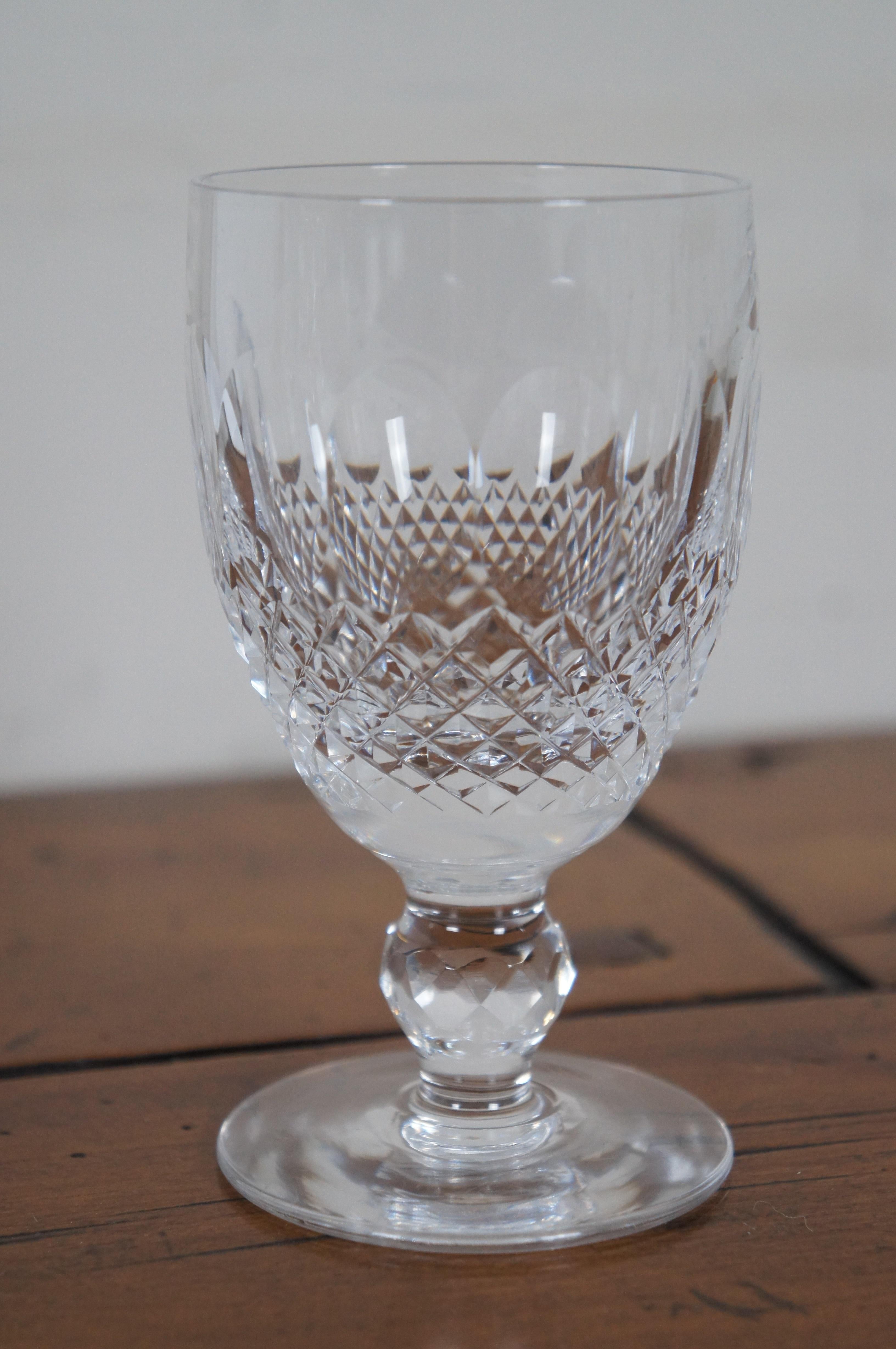 10 Vtg Waterford Crystal Colleen Short Stem Water Wine Goblets Glasses 7