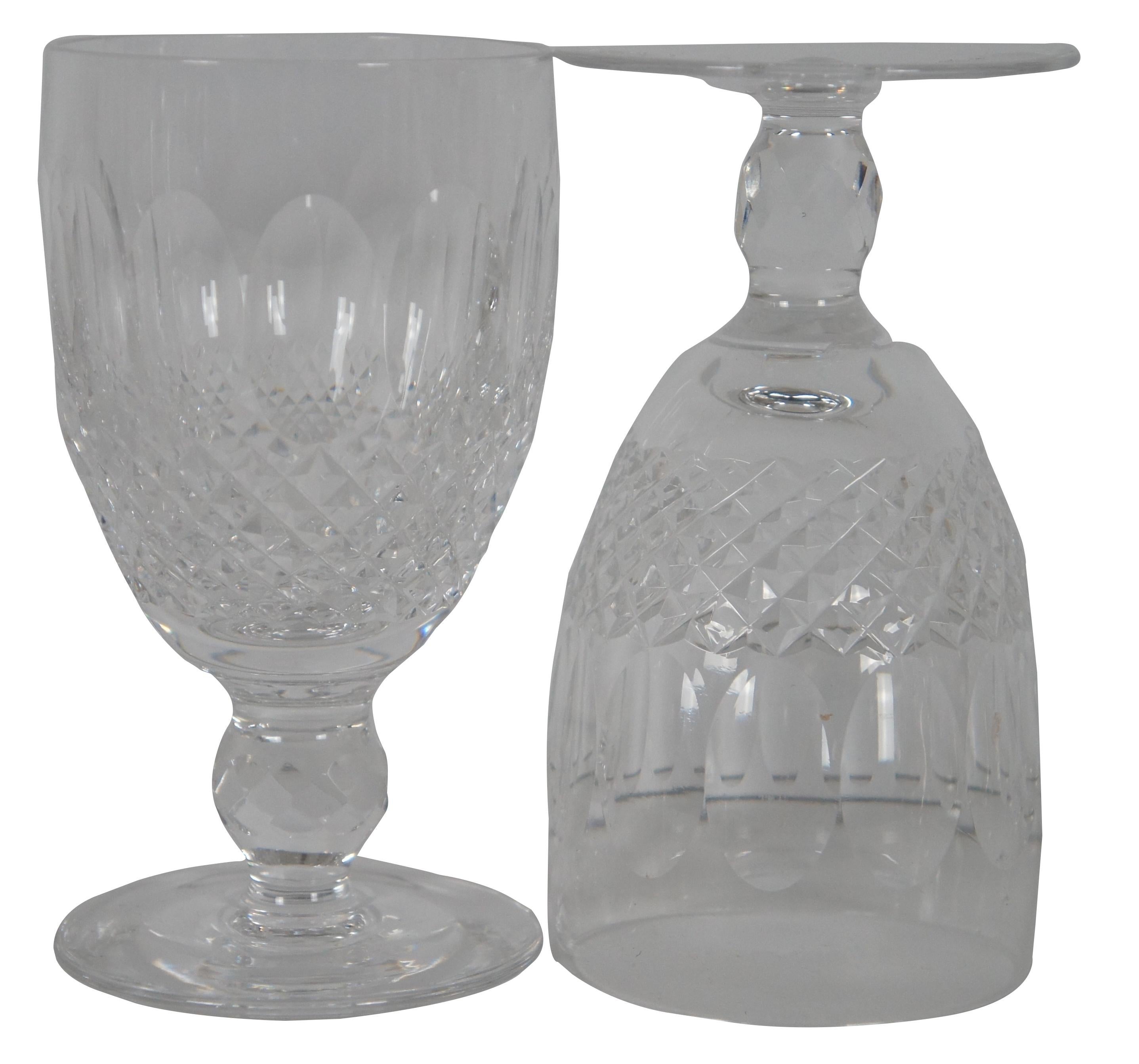 Set of ten Waterford cut crystal short stem white wine goblets in the Colleen pattern. Measure: 4.75