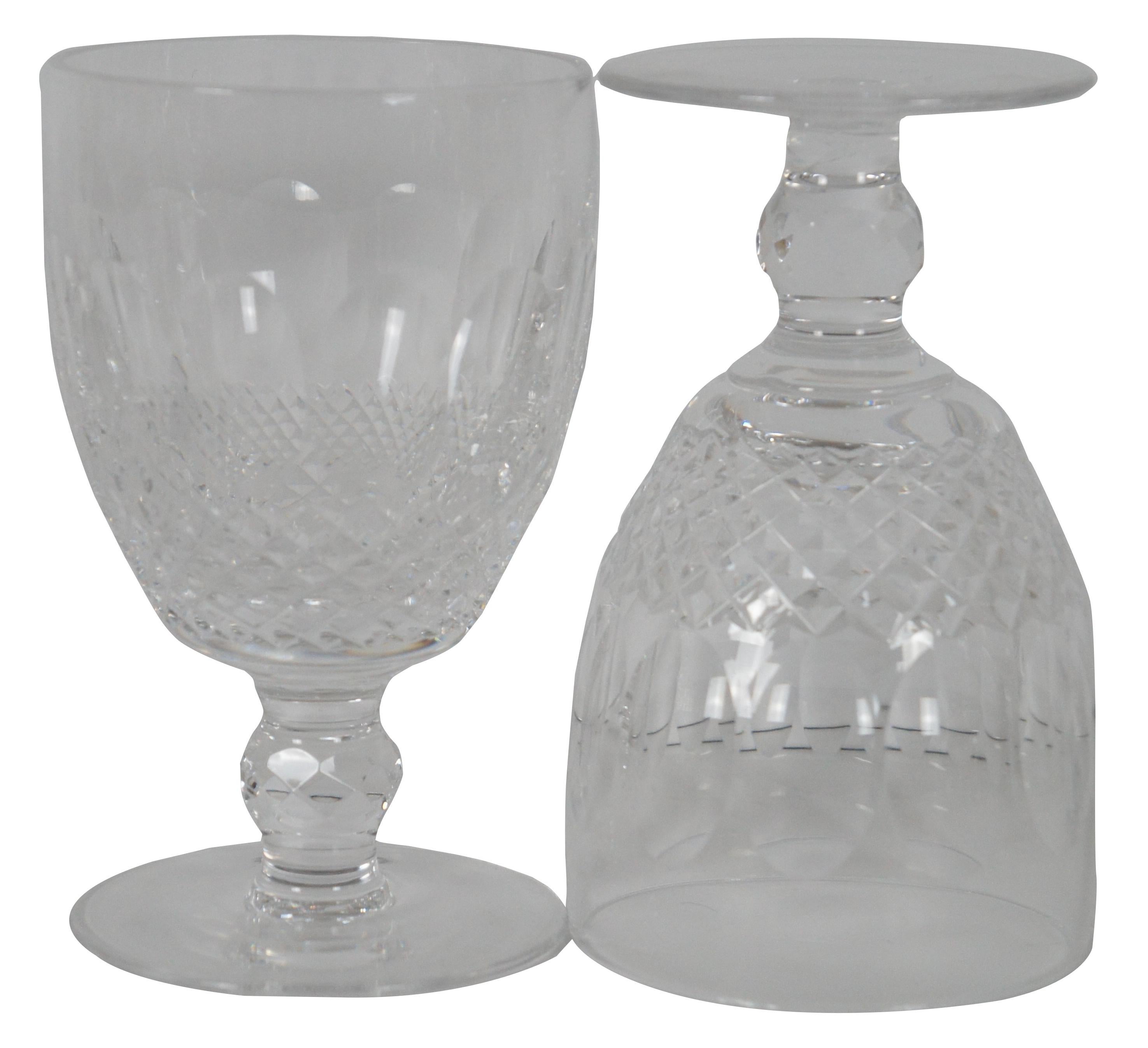Set of ten Waterford cut crystal short stem water goblets in the Colleen pattern. Measure: 5.25