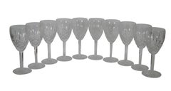 10 Waterford Crystal Araglin Claret Water Goblets Stemmed Wine Glasses 7"