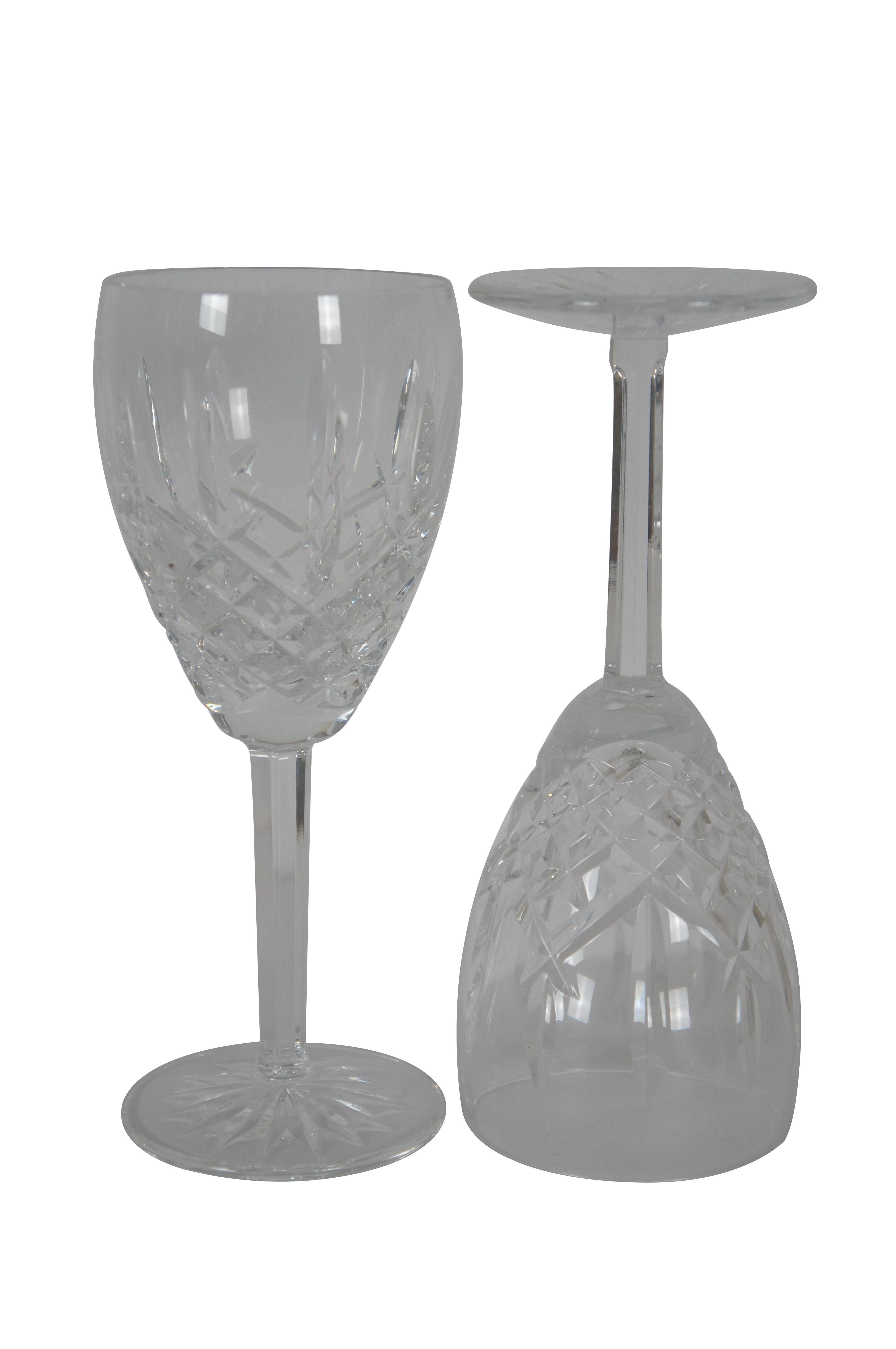 10 Waterford Crystal Araglin Claret Water Goblets Stemmed Wine Glasses 7