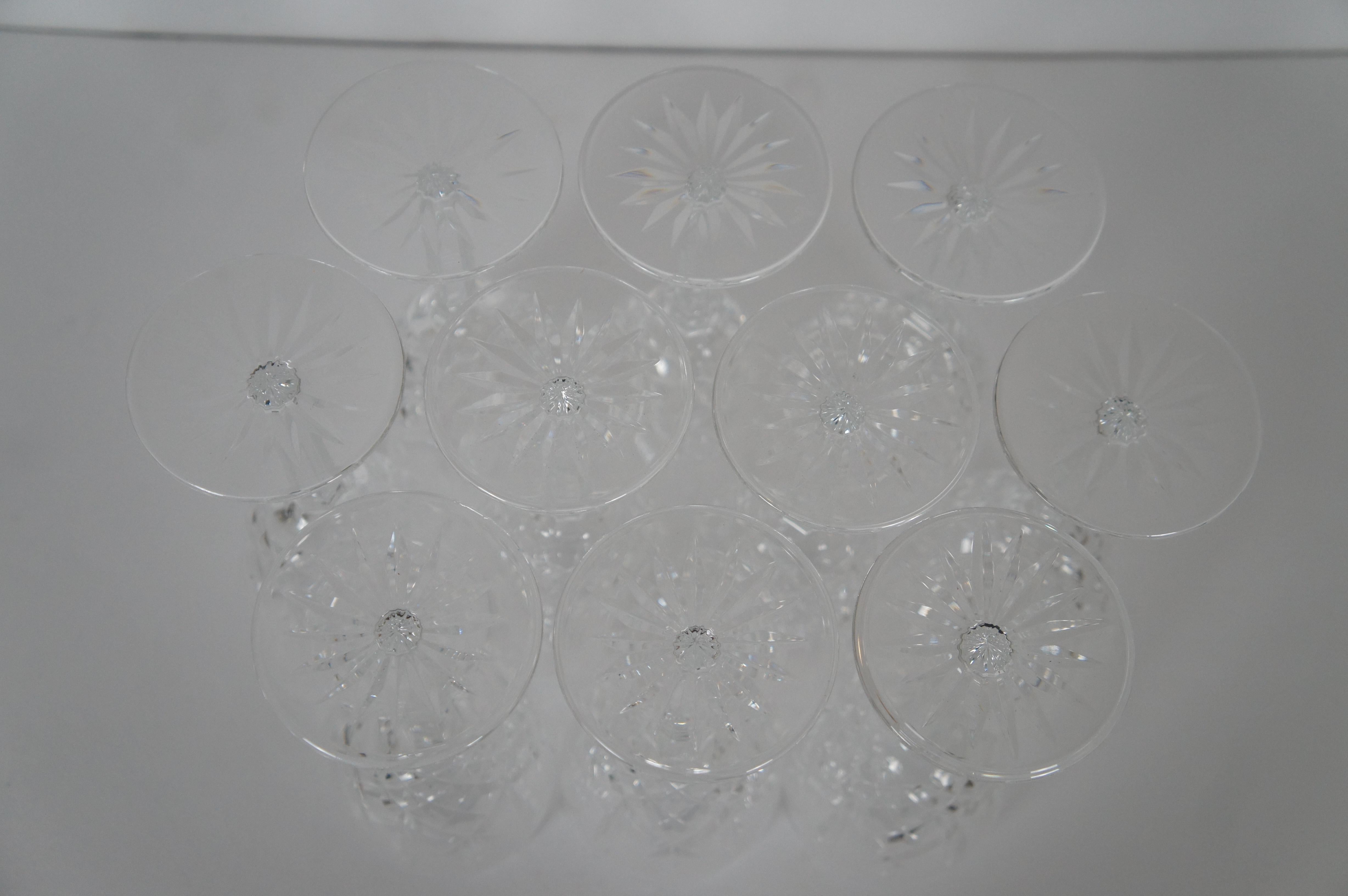 10 Waterford Crystal Araglin Claret Water Goblets Stemmed Wine Glasses 7