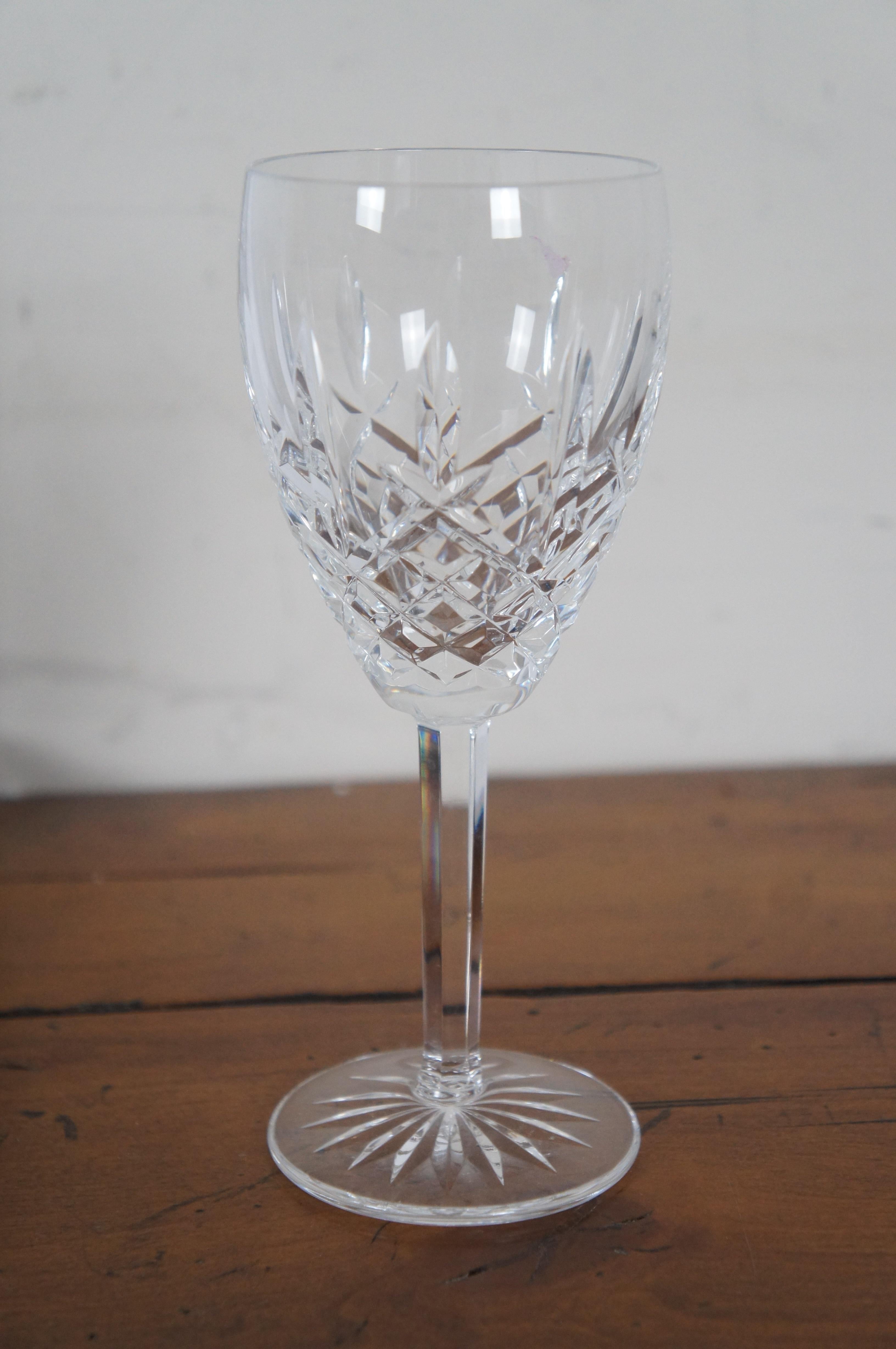 10 Waterford Crystal Araglin Claret Water Goblets Stemmed Wine Glasses 7