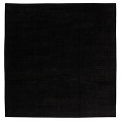 10 x 10 Modern Tibetan Wool and Silk Rug in Dark Brown Tone, Handmade in Nepal