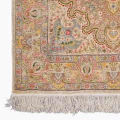 Antique 10 x 10 Quality Signed Hereke Silk Rug - Mid 20th Century