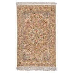 Antique 10 x 10 Quality Signed Hereke Silk Rug - Mid 20th Century