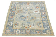 10 x 12 Tappeto moderno Sultanabad Rugs - Area in lana blu ardesia e Sage, annodato a mano