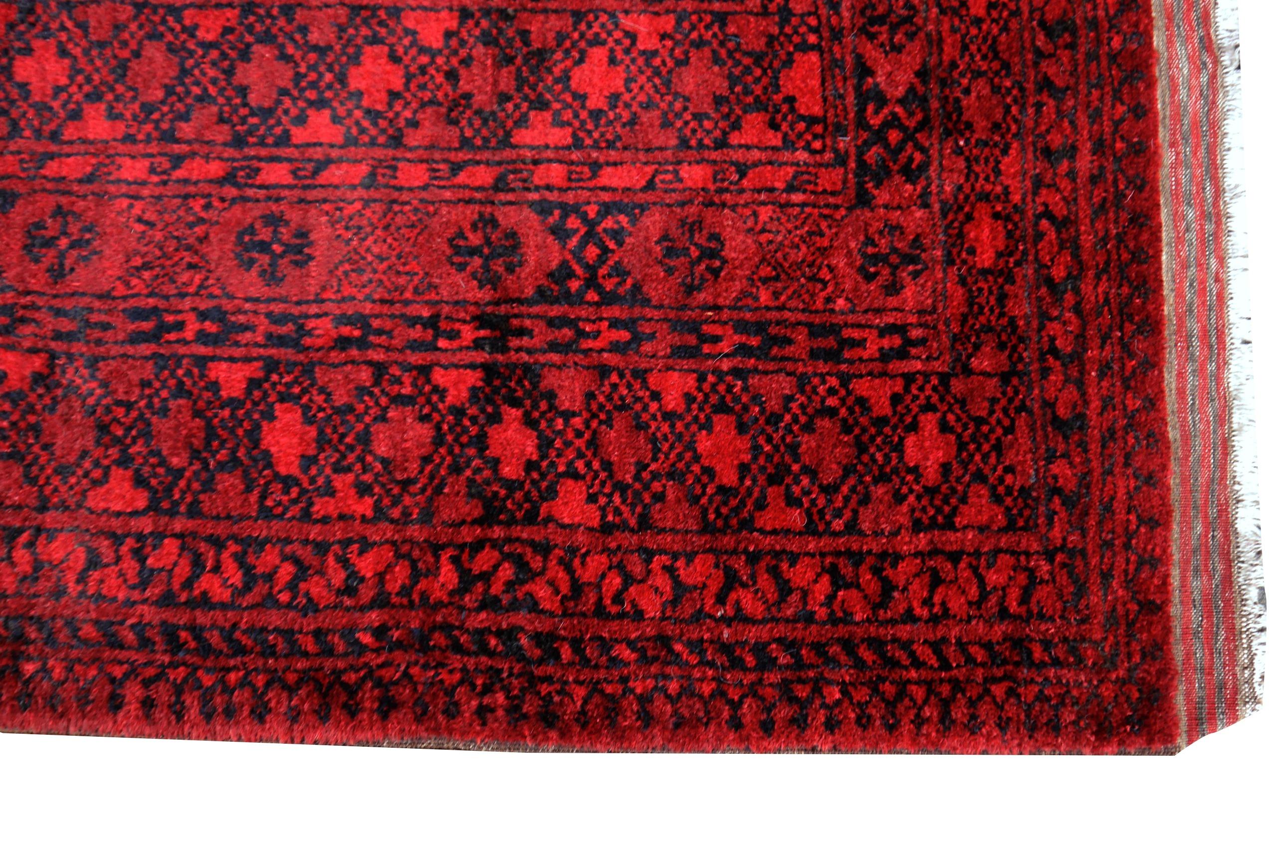 Afghan Oversized Rug Ersari Tribal Turkoman Hand Knotted Semi Antique Carpet
