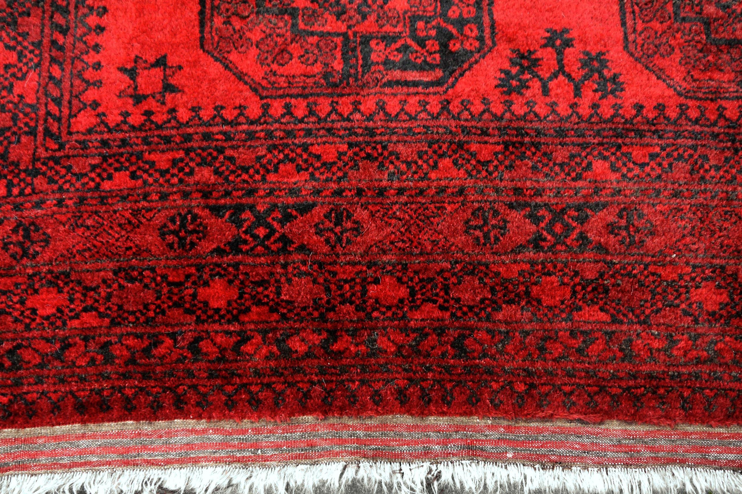 Hand-Knotted Oversized Rug Ersari Tribal Turkoman Hand Knotted Semi Antique Carpet