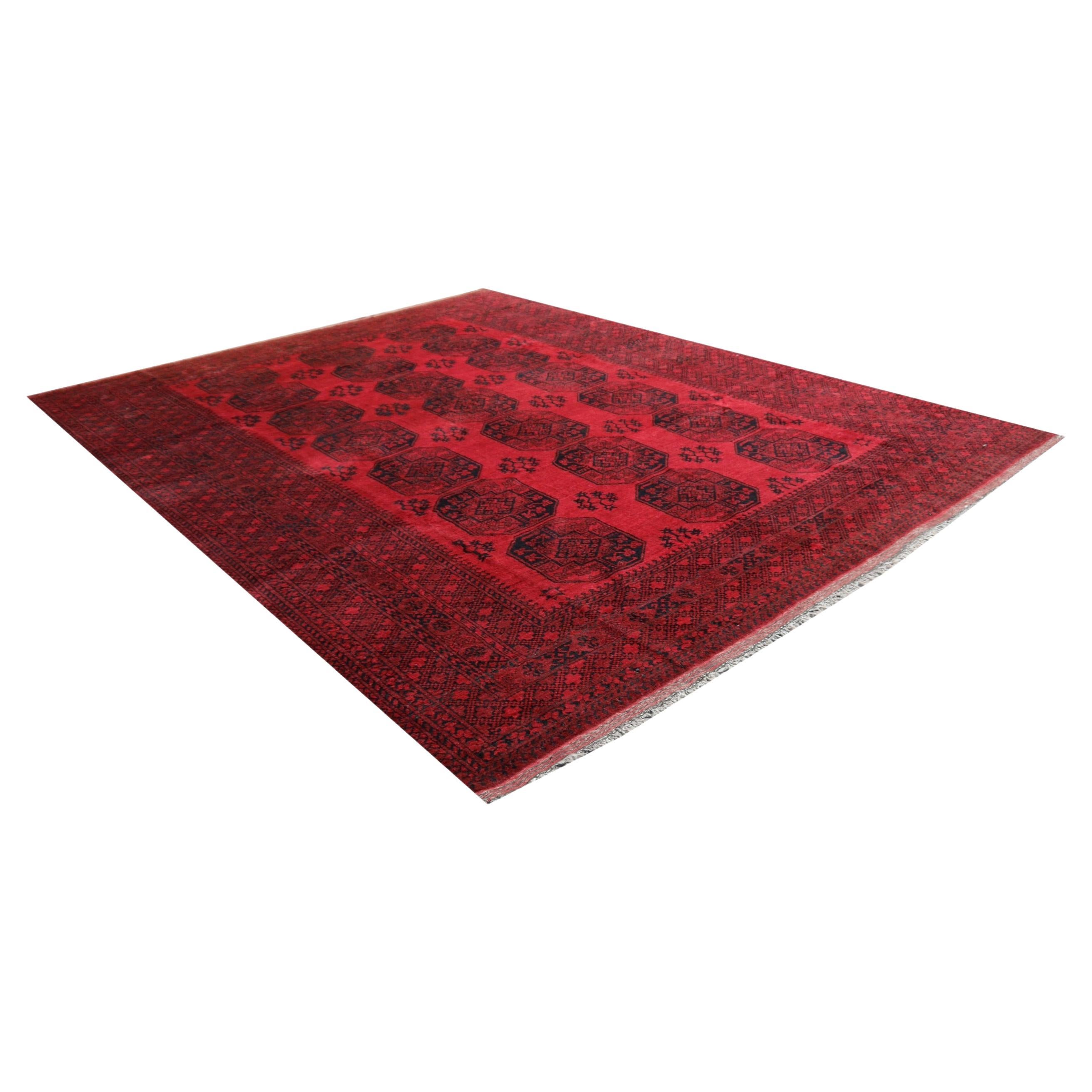 Oversized Rug Ersari Tribal Turkoman Hand Knotted Semi Antique Carpet
