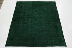 10 x 13 Grüner überzogener persischer Wollteppich mit Blumenmuster