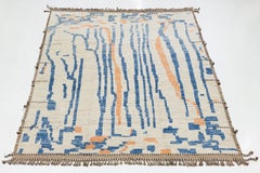 10 x 13 Handmade Moroccan Style Wool Rug In Beige With Abstract Pattern