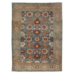 10 x 14 Allover Floral Designed Bidjar Persian Wool Rug In Blue
