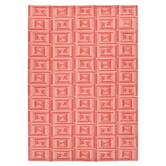 10 x 14 Contemporary Scandinavian Style Wool Rug In Pink With Geometric Pattern
