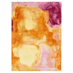 10 x 14 Contemporary Wool and Silk Rug With Plush Color Abstract Design