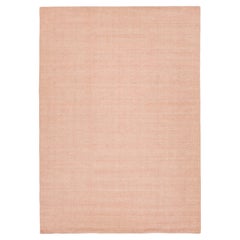 10 x 14 Alfombra moderna de lana hecha a mano con textura india en color rosa sólido