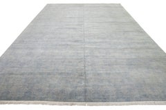 10 x 15 Allover Designed Contemporary Wool Rug Handmade In Gray and Blue