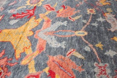 10 x 15 Modern Moroccan Style Wool Rug In Blue With Floral Design