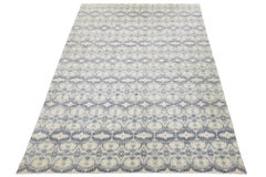 10 x 20 Allover Designed Contemporary Ikat Wool Rug In Pale Blue Color
