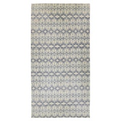 10 x 20 Allover Designed Contemporary Ikat Wool Rug In Pale Blue Color