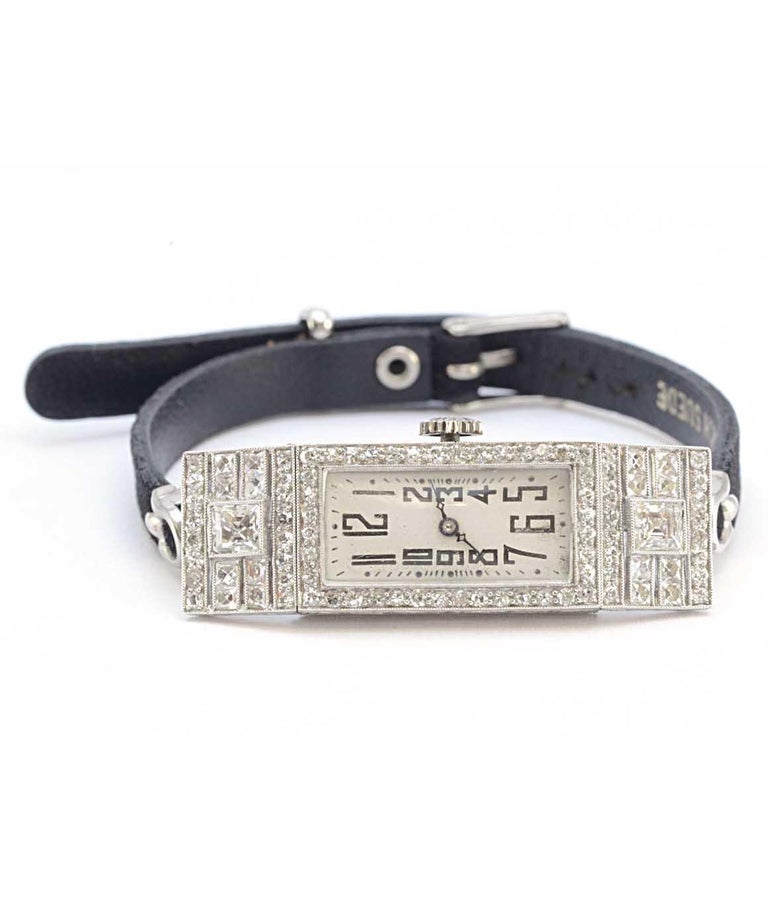 100% Authentic Audemars Piguet Pure Platinum Art Deco Diamond Ladies ...