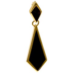 100% Authentic Bernard Passman Solid 18 Karat Gold Black Coral Pendant 6.7 Grams