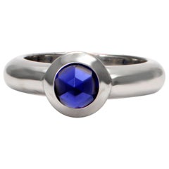 100% Authentic Tiffany & Co. 18 Karat White Gold Genuine Amethyst Ring