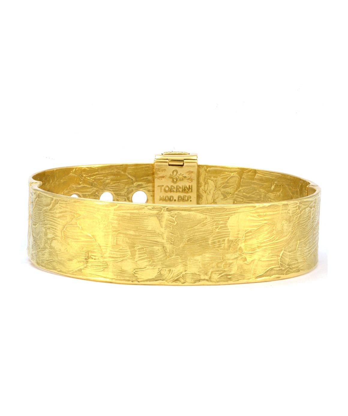 Round Cut 100% Authentic Zero by Torrini Solid 18 Karat Yellow Gold and Diamond Bracelet