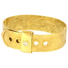 100% Authentic Zero by Torrini Solid 18 Karat Yellow Gold and Diamond Bracelet