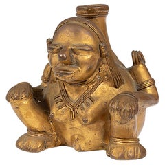 100 BC-400 AD Pre-Columbian Tumaco Culture Gold and Bronze Figural Bottle