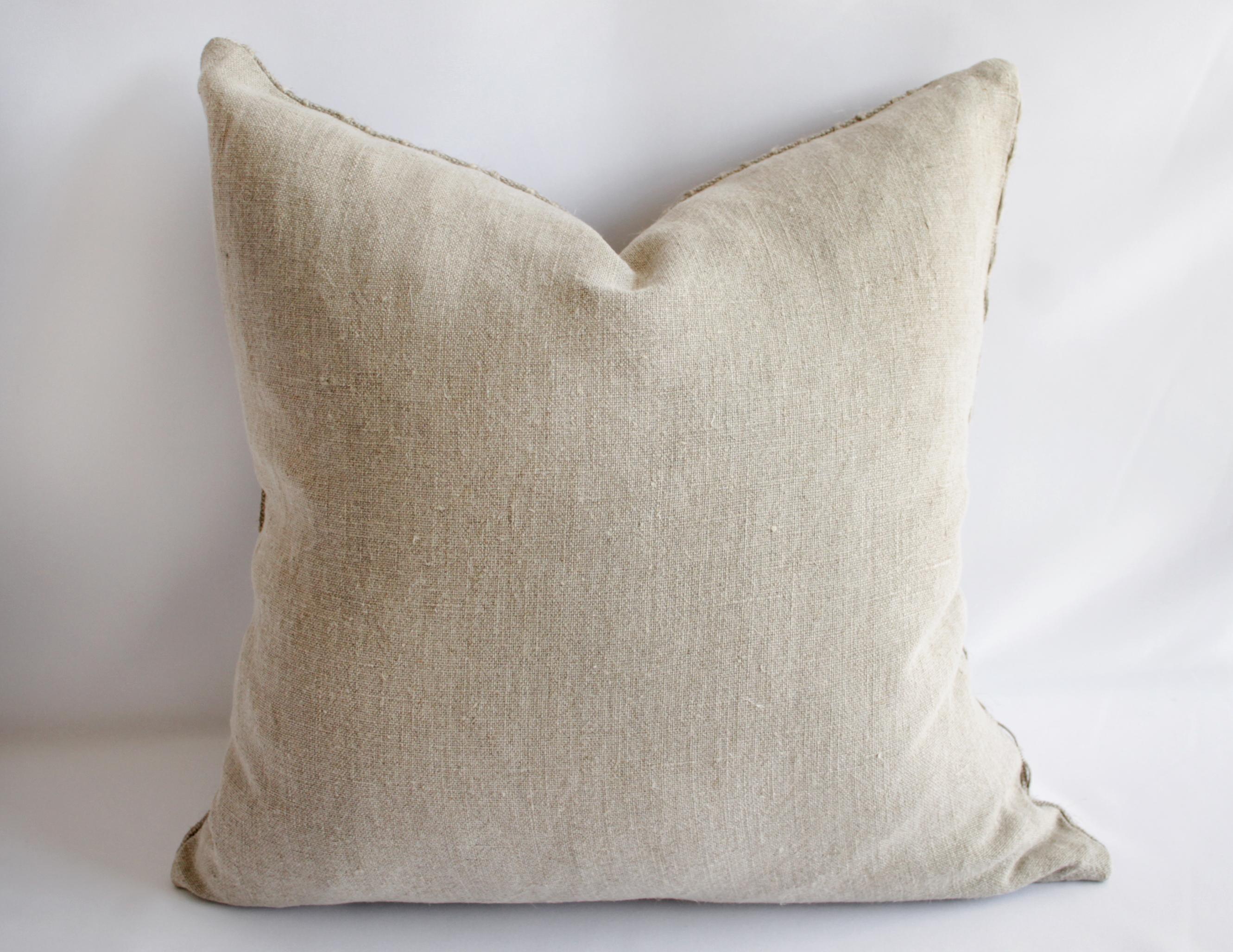 100% Belgian Natural Linen Decorative Accent Pillow 1