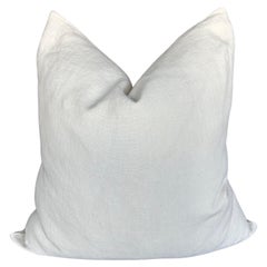 100% Belgium Linen Oyster White Pillow with Down Feather Insert