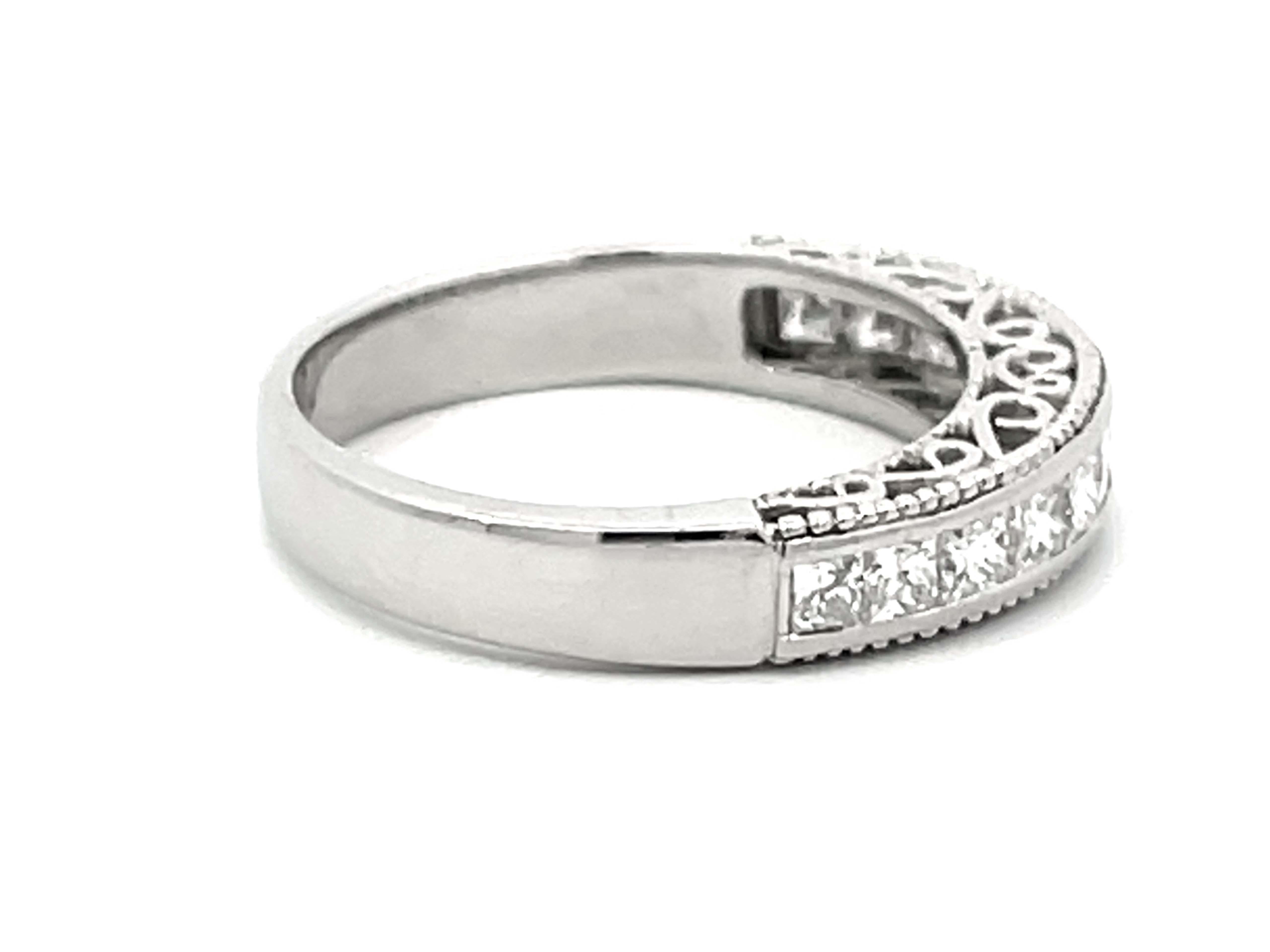 Women's or Men's 1.00 Carat 12 Princess Cut Diamond Band Ring Platinum For Sale
