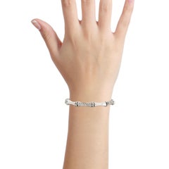 1.00 Carat 14 Karat White Gold Bamboo Link Bracelet
