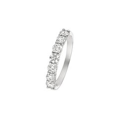 1,00 Karat 7-Stein-Naturdiamant-Ring G SI 14 Karat Weißgold