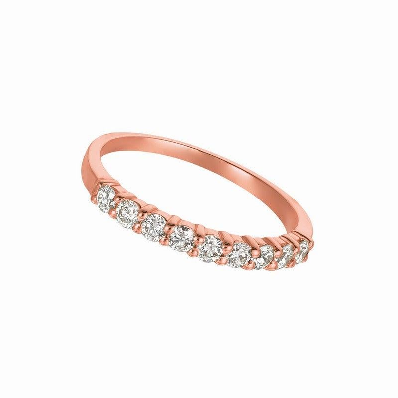 For Sale:  1.00 Carat 9-Stone Natural Diamond Ring G SI 14 Karat Rose Gold 3