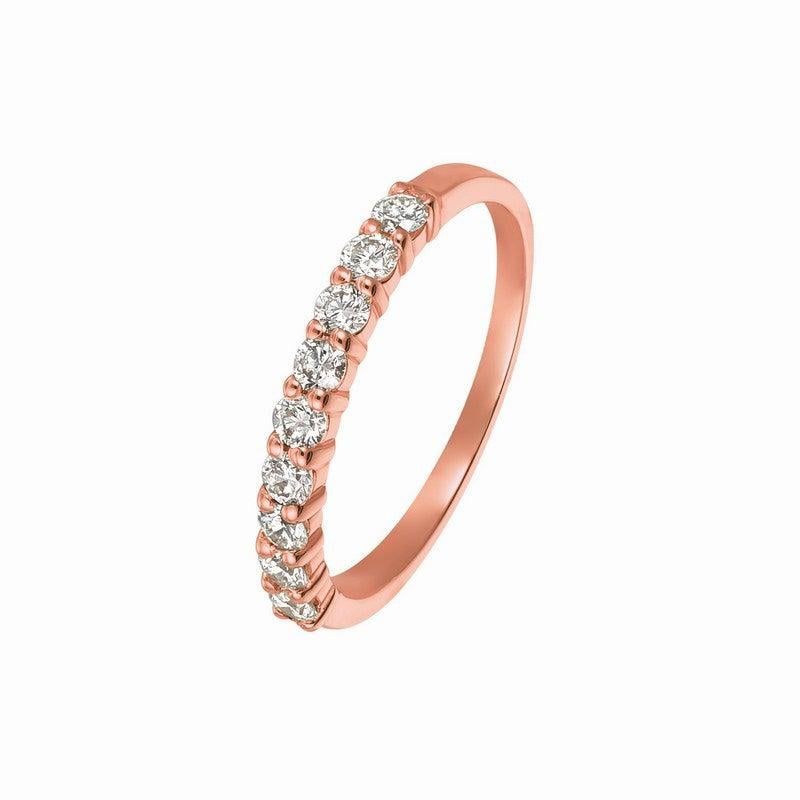 For Sale:  1.00 Carat 9-Stone Natural Diamond Ring G SI 14 Karat Rose Gold 4