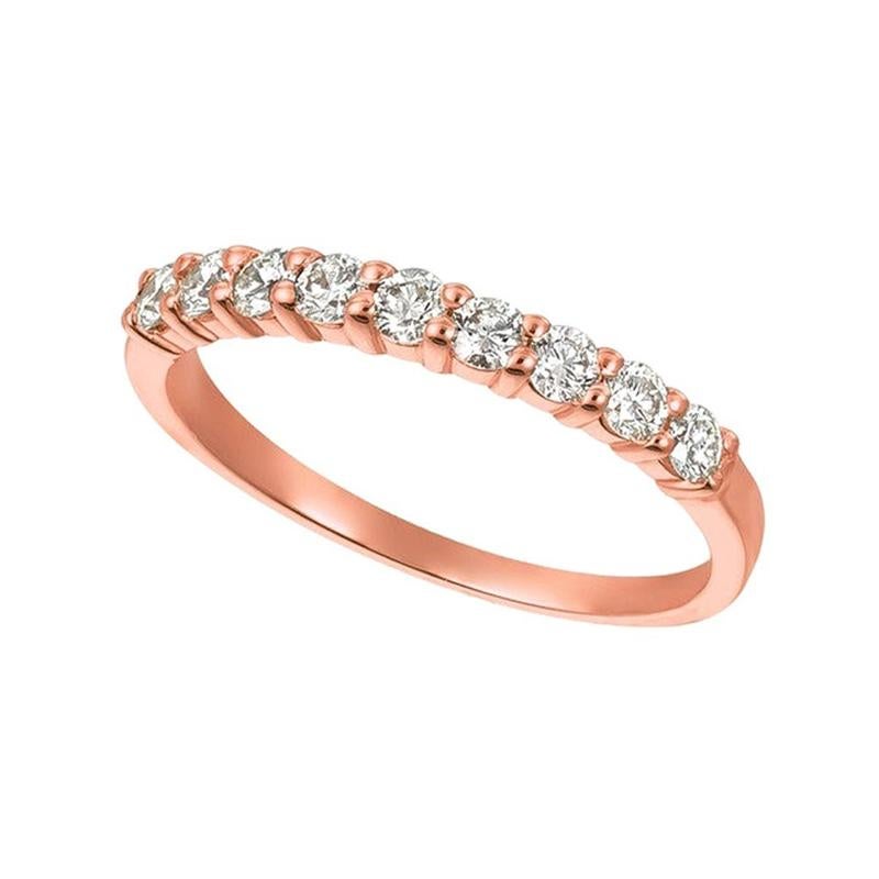 For Sale:  1.00 Carat 9-Stone Natural Diamond Ring G SI 14 Karat Rose Gold