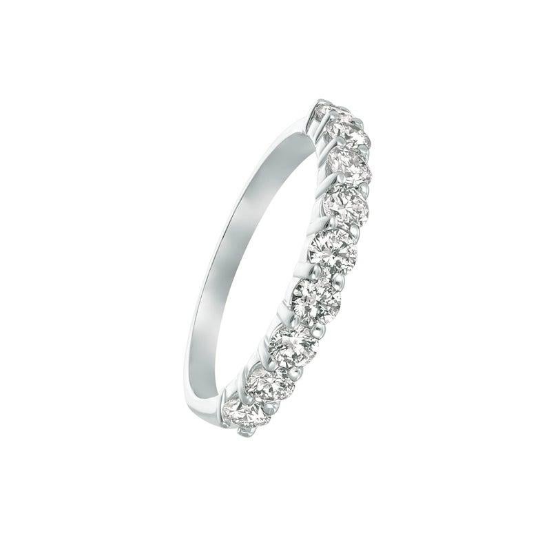 En vente :  1.00 Carat 9 Stone Natural Diamond Ring G SI 14 Karat White Gold 2