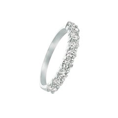 1.00 Carat 9 Stone Natural Diamond Ring G SI 14 Karat White Gold