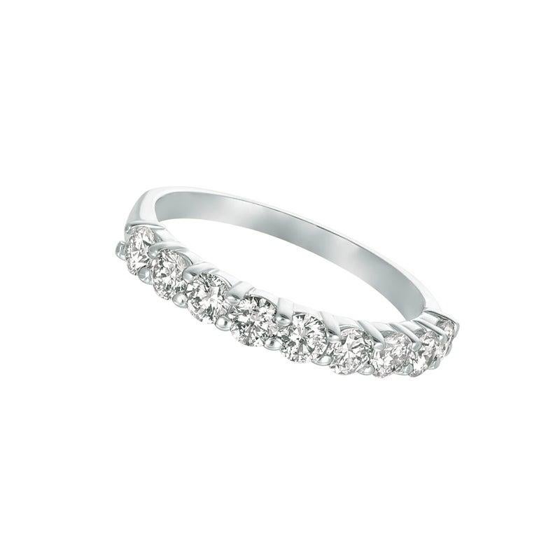 For Sale:  1.00 Carat 9 Stone Natural Diamond Ring G SI 14 Karat White Gold 3