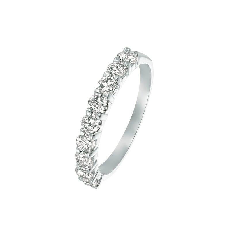 For Sale:  1.00 Carat 9 Stone Natural Diamond Ring G SI 14 Karat White Gold 4