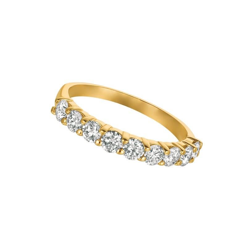 For Sale:  1.00 Carat 9 Stone Natural Diamond Ring G SI 14 Karat Yellow Gold 3