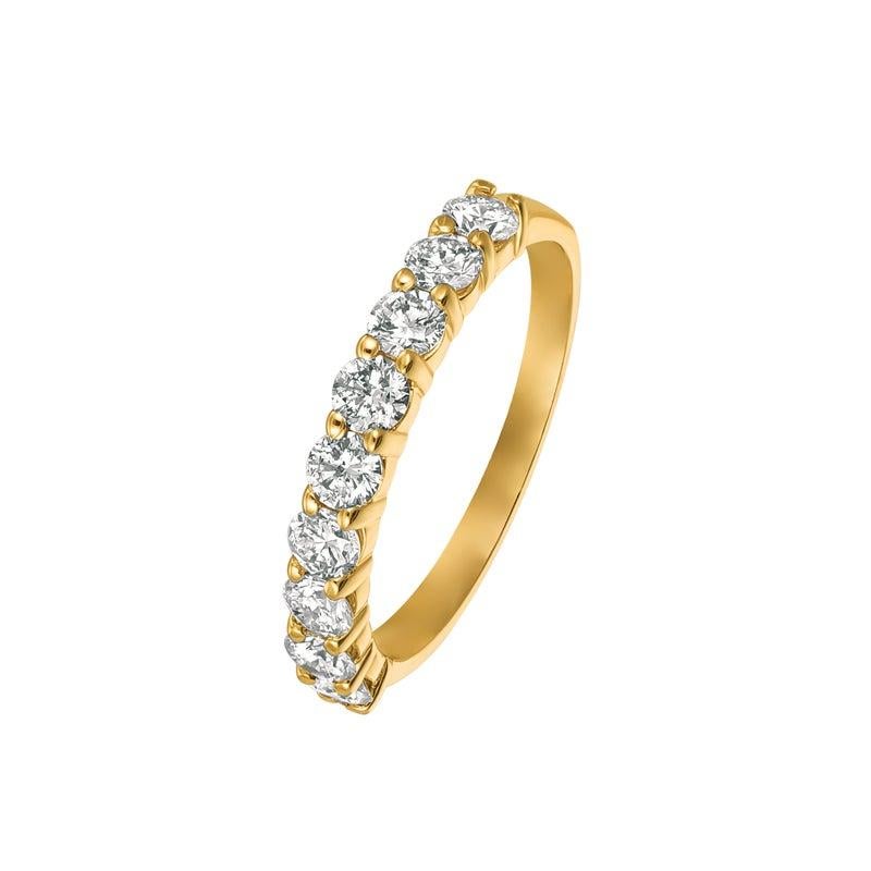 For Sale:  1.00 Carat 9 Stone Natural Diamond Ring G SI 14 Karat Yellow Gold 4
