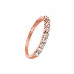 1.00 Carat 9-Stone Natural Diamond Ring G SI 14 Karat Rose Gold