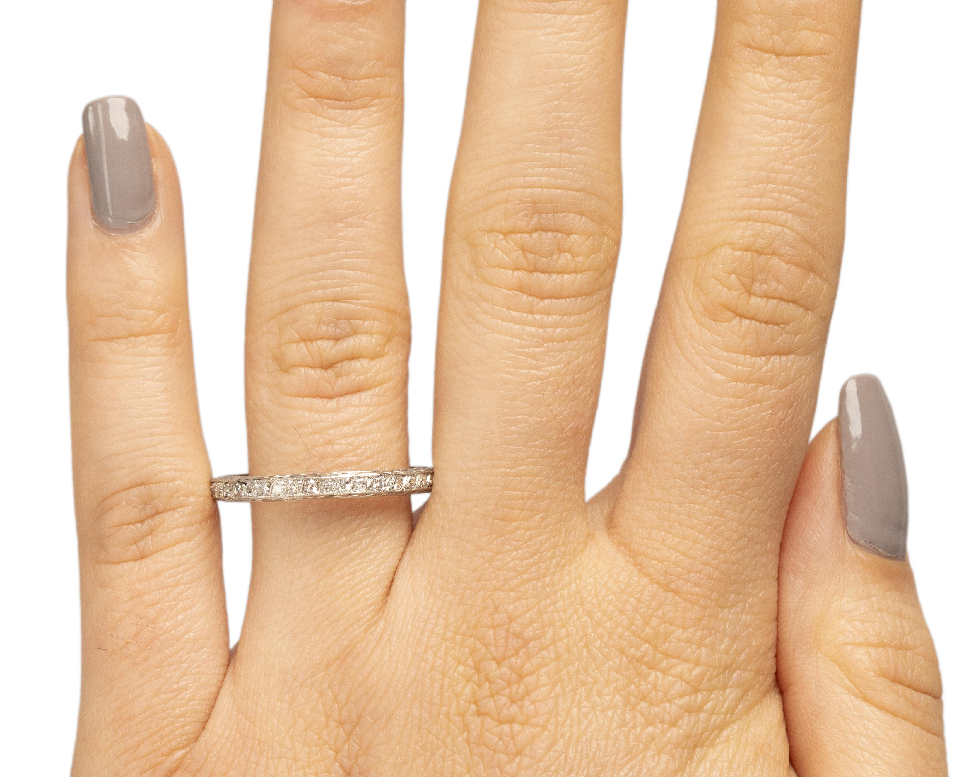 Old European Cut 1.00 Carat Art Deco Diamond Platinum Engagement Ring For Sale