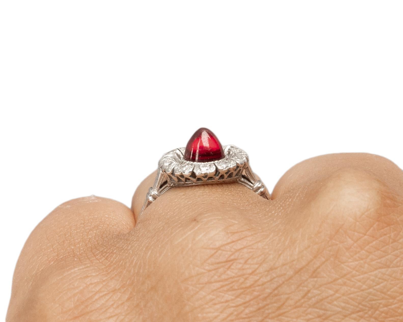 1.00 Carat Art Deco Diamond Platinum Engagement Ring For Sale 1