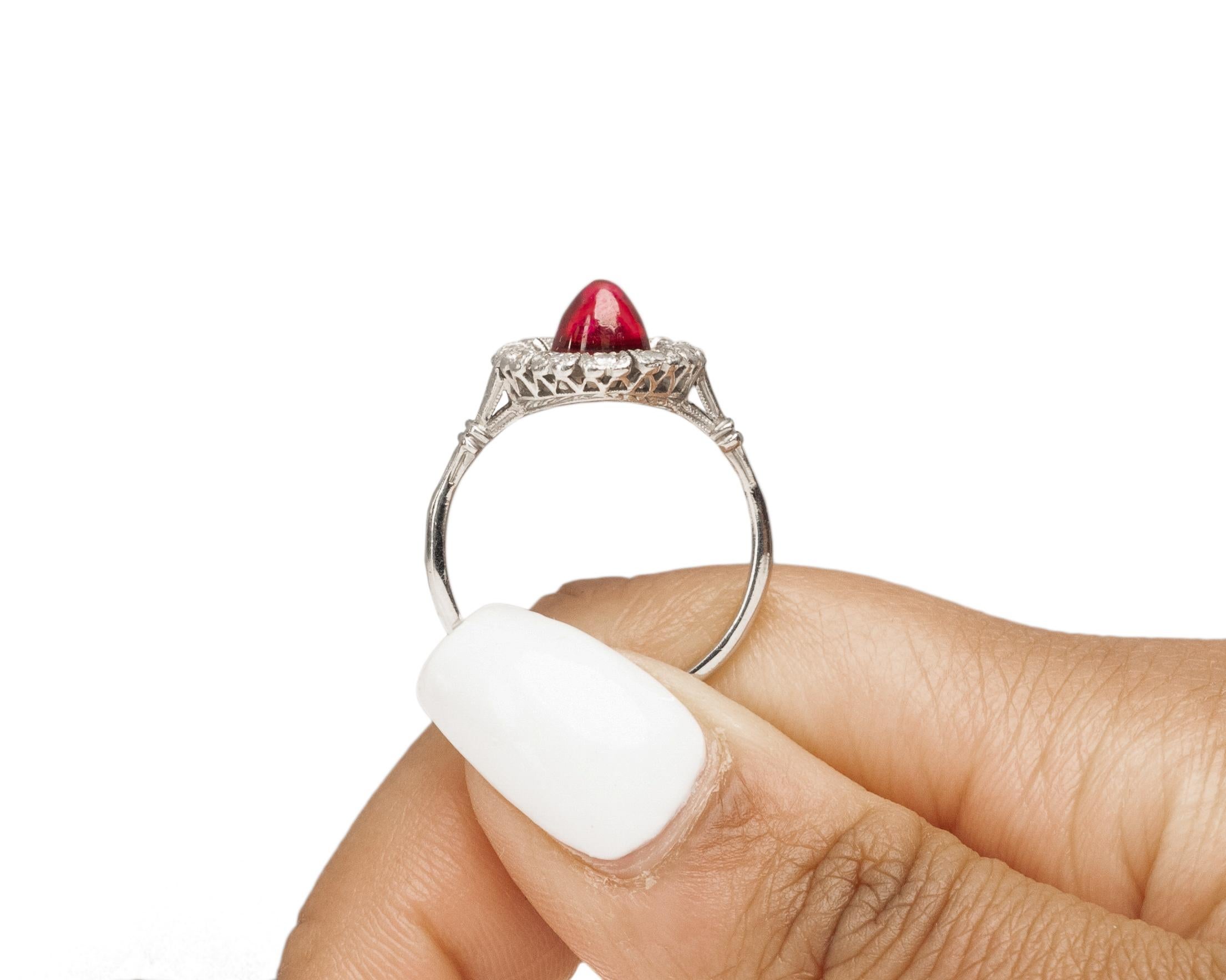 1.00 Carat Art Deco Diamond Platinum Engagement Ring For Sale 3