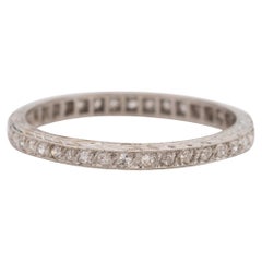 1.00 Carat Art Deco Diamond Platinum Engagement Ring